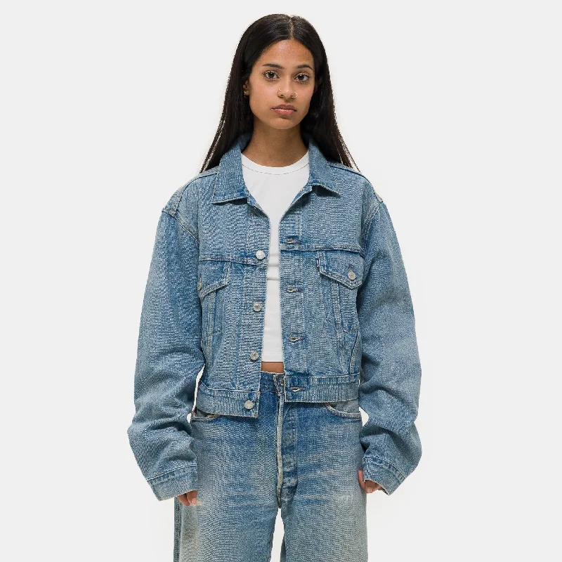 Made in Japan Short Type III Denim Trucker Jacket in Silver Moon Best women's jackets for rain