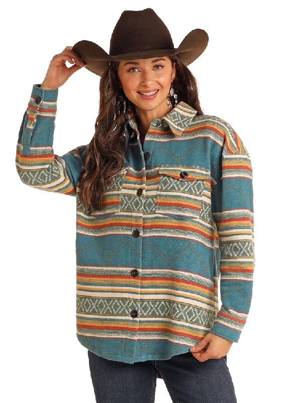 Aztec Shacket - Jade Women's best-selling jackets