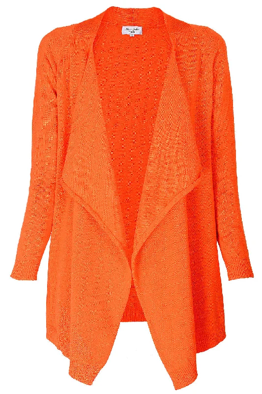 LONDON BOBBIE Orange Long Cardigan Women's commuter jackets