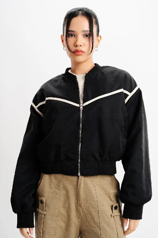 Long Sleeve White Trim Jacket Women's fashion jackets sale