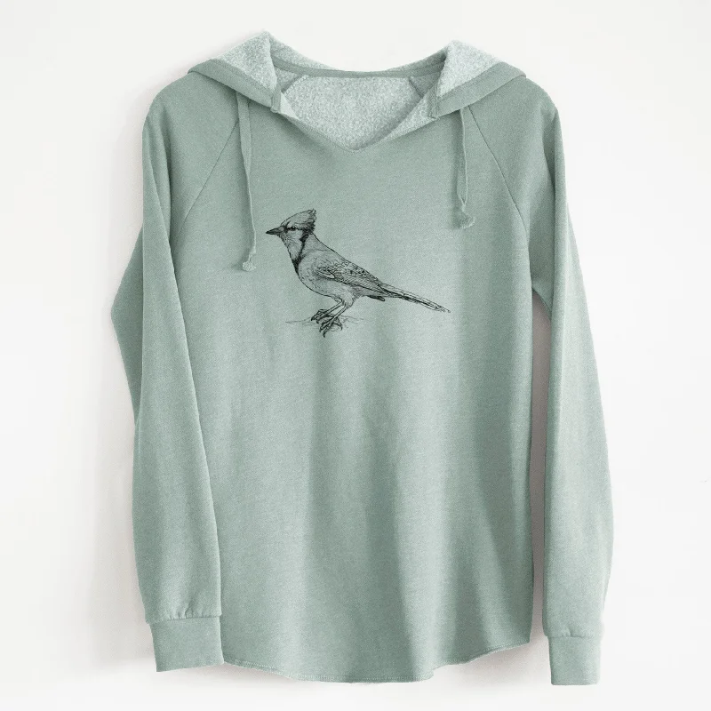 Blue Jay - Cyanocitta cristata - Cali Wave Hooded Sweatshirt Zip-up Hoodie for Women Blue Jay - Cyanocitta cristata - Cali Wave Hooded Sweatshirt Zip-up Hoodie for Women