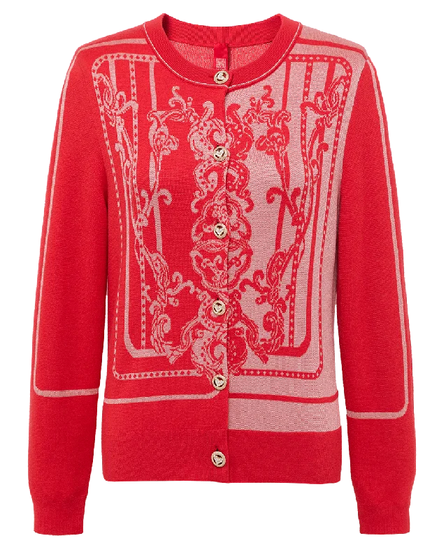 YAYING Embossed Knit Cardigan