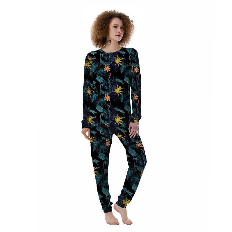 Hawaii Night Tropical Print Pattern Women's Pajamas Summer pajama sets