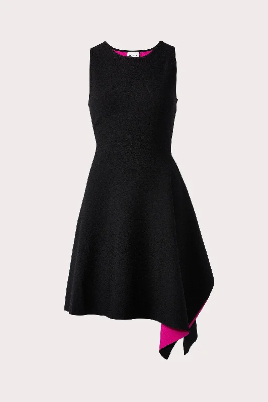 Asymetrical Hem Doubleknit Dress Knitted mini dresses