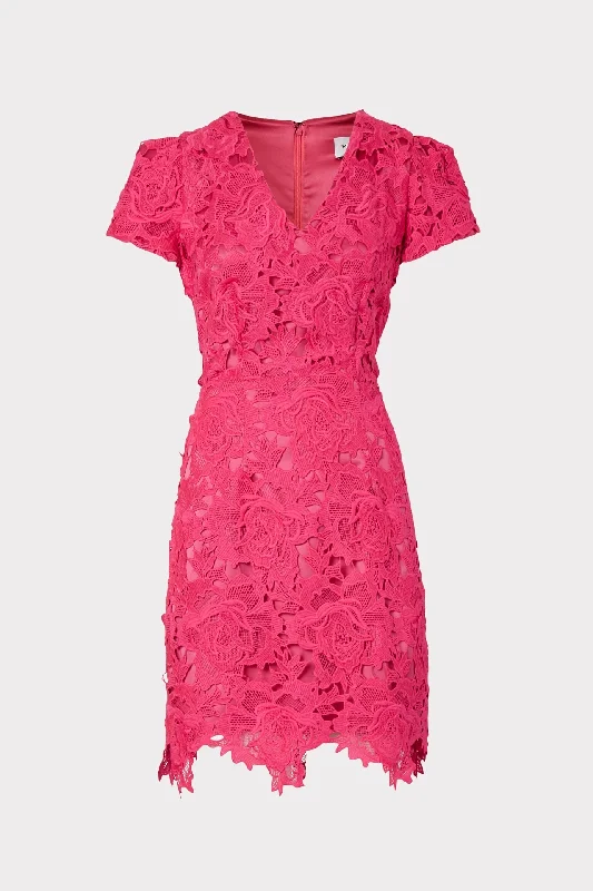Atalie 3D Floral Lace Dress Sexy mini dresses