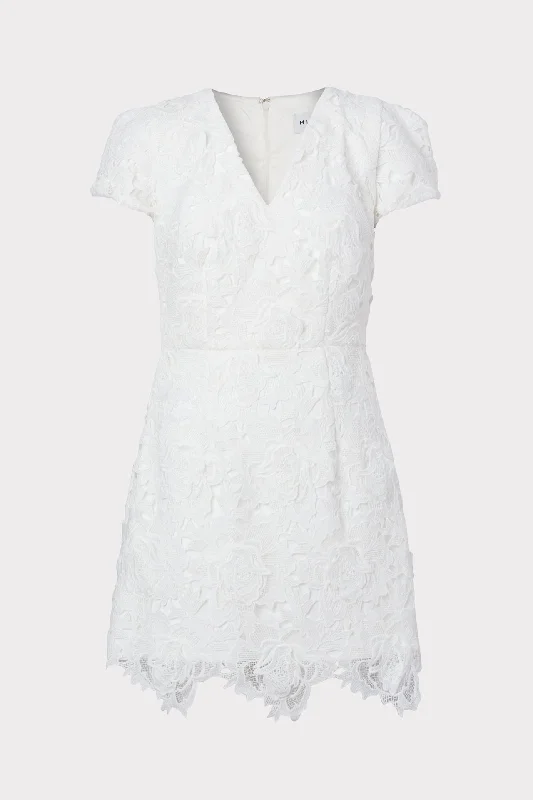 Atalie 3D Floral Lace Dress Off-shoulder mini dresses