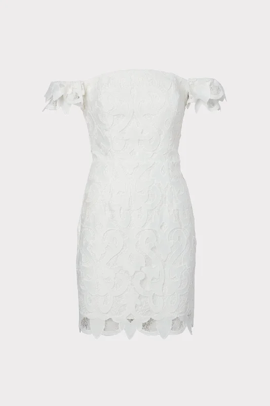 Britton Lace Off The Shoulder Dress Stretchy mini dresses