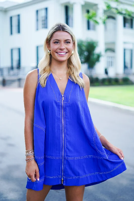 Delanie Dress - Royal Silk mini dresses