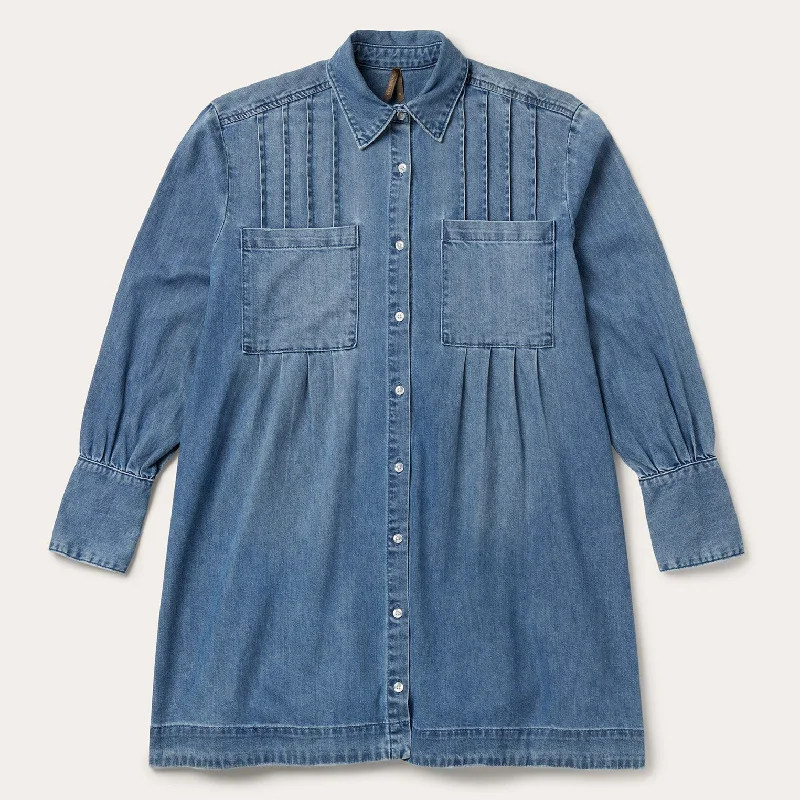 Denim Button Front Shirt Dress Satin mini dresses