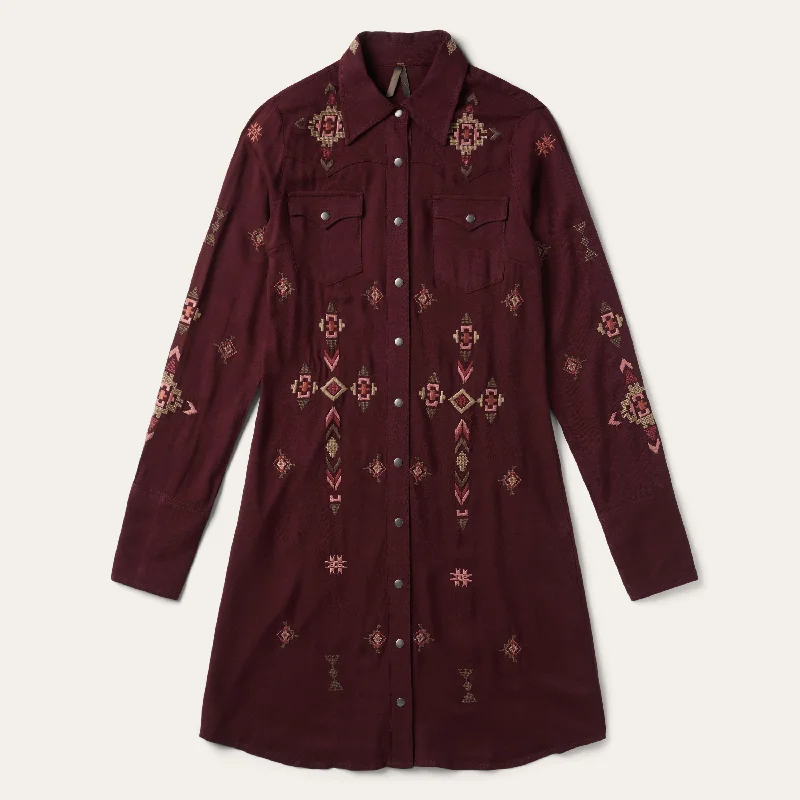 Embroidered Shirt Dress Cocktail mini dresses