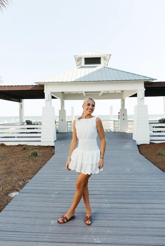 Jess Mini Dress - White Flowy mini dresses