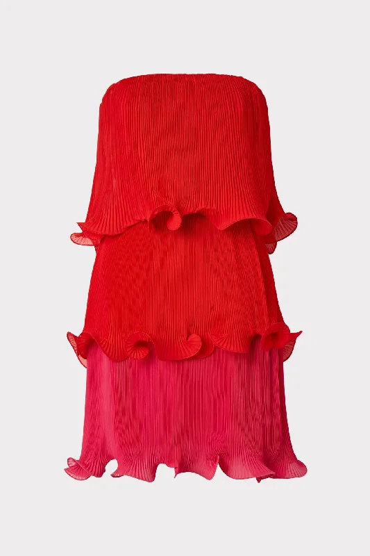 Sylvie Pleated Chiffon Dress Vacation mini dresses