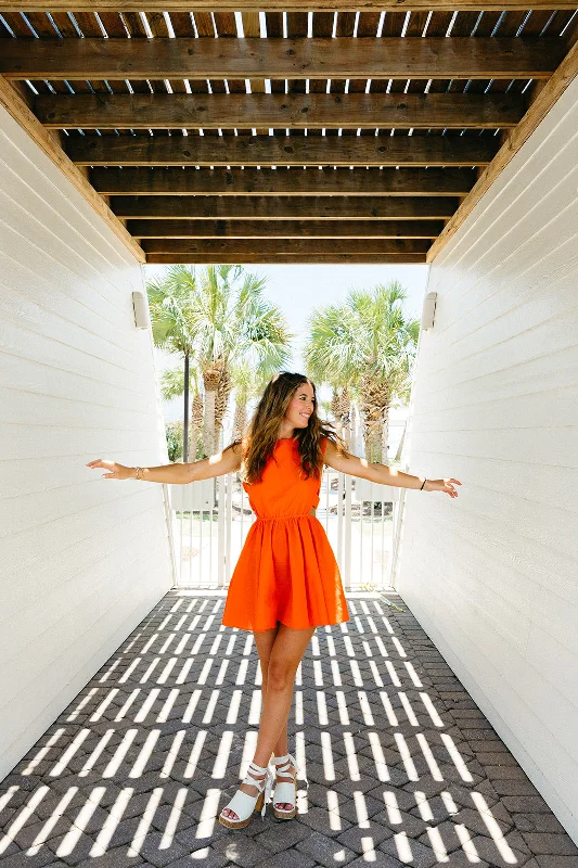 Wait For It Mini Dress - Red Orange Boho mini dresses