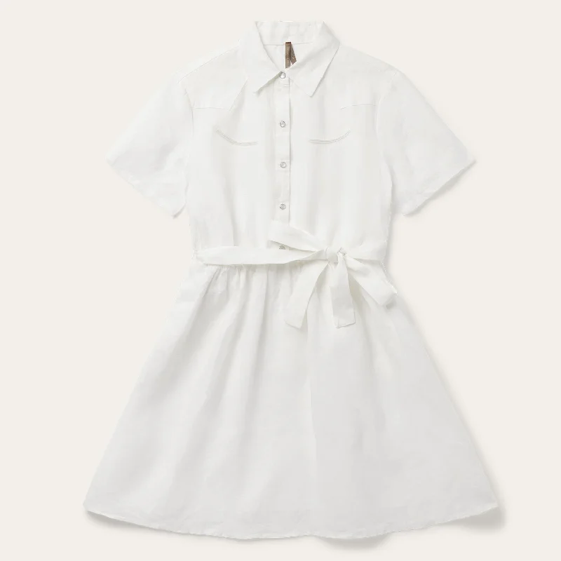 White Linen Shirt Dress High-end mini dresses