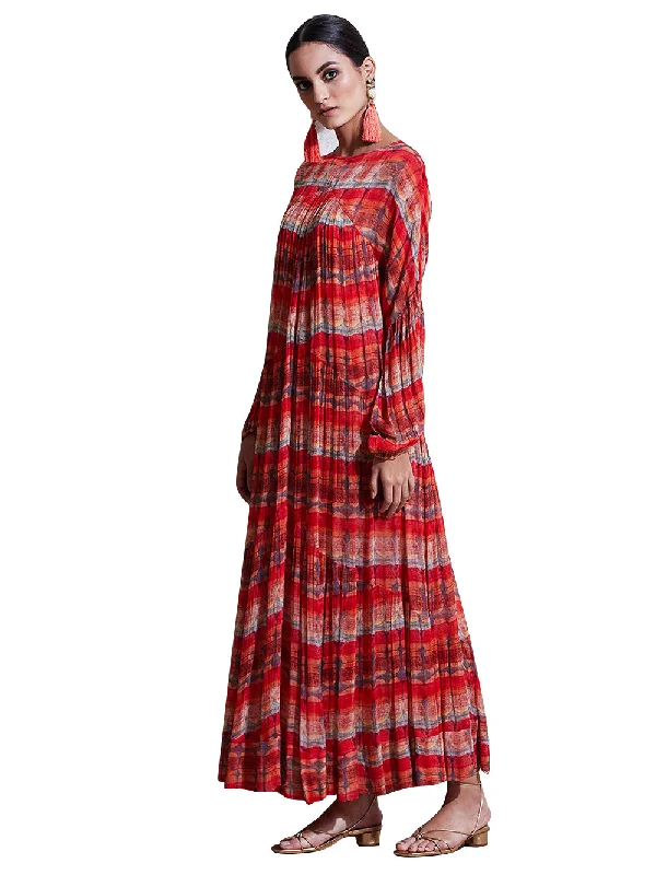 Ritu Kumar Red Geometric Print Dress Affordable floral dresses