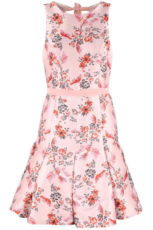 Fit and Flare Dusty Rose Brocade Dress Short unclassified dresses