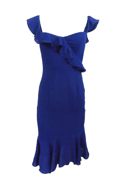 Blue Sleeveless Ruffled Dress Winter unclassified dresses