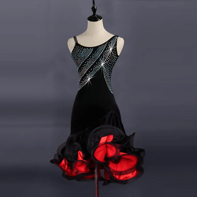Asymmetric One Shoulder Latin Dress Smocked unclassified dresses