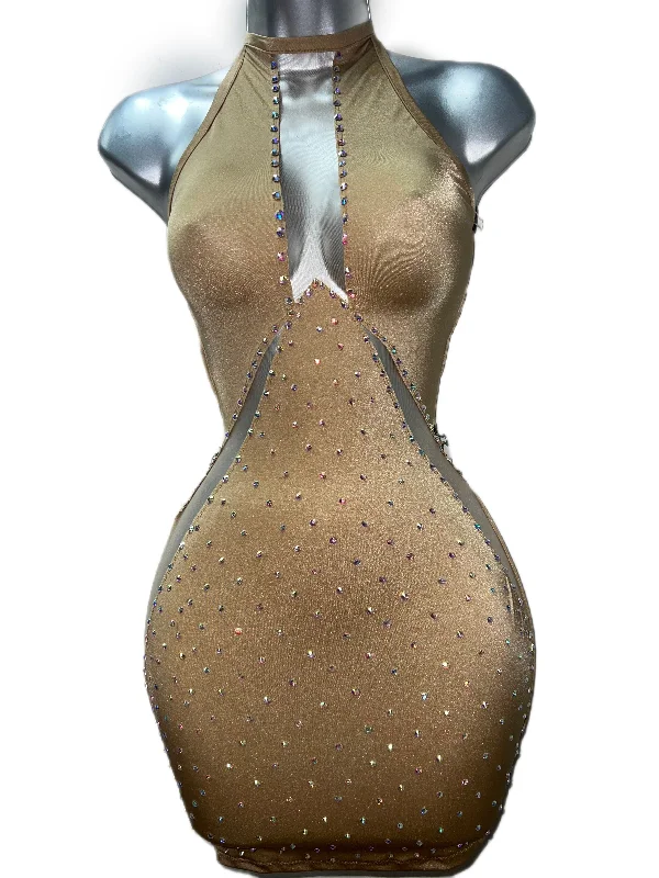 NUDE DRESS Ruffled unclassified dresses