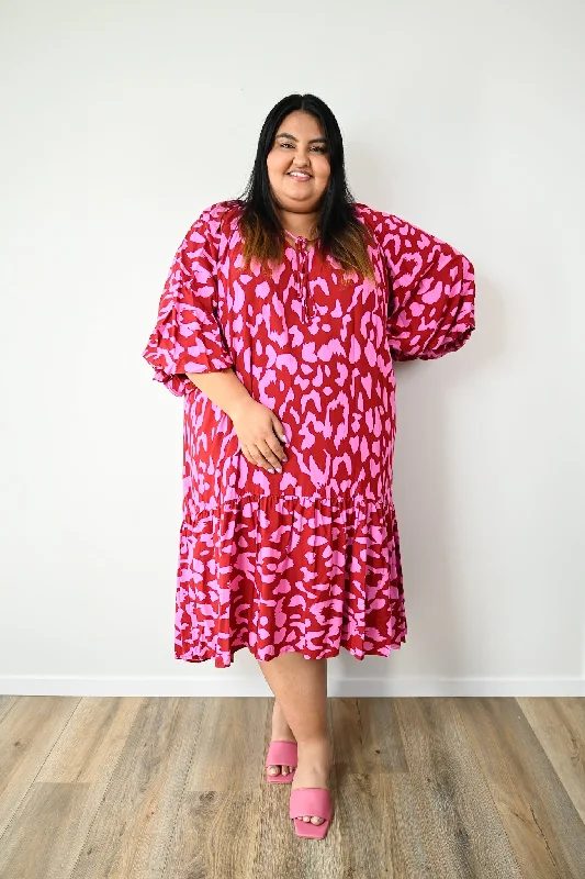 Darcy Dress - Red & Pink Preppy unclassified dresses