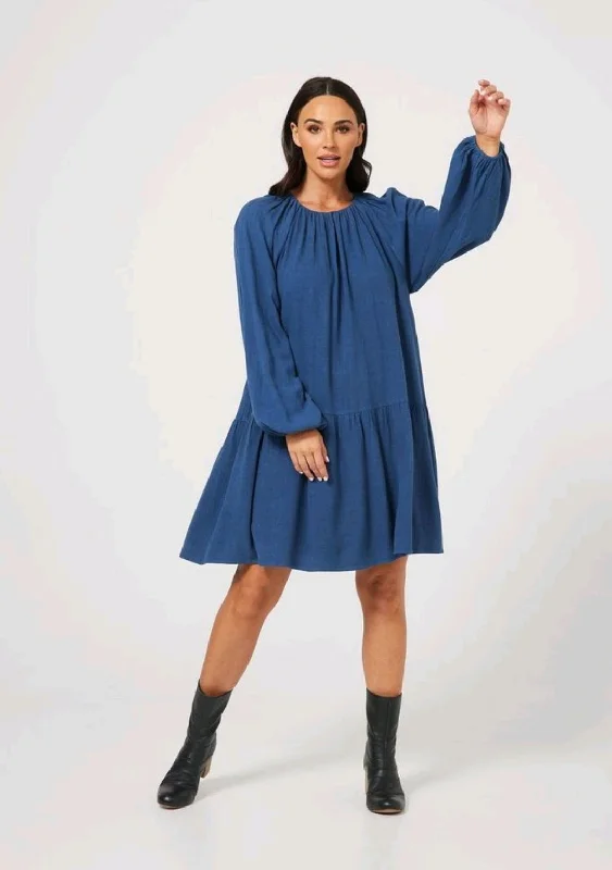 IN MOTION DRESS - STEEL BLUE Elegant evening unclassified dresses