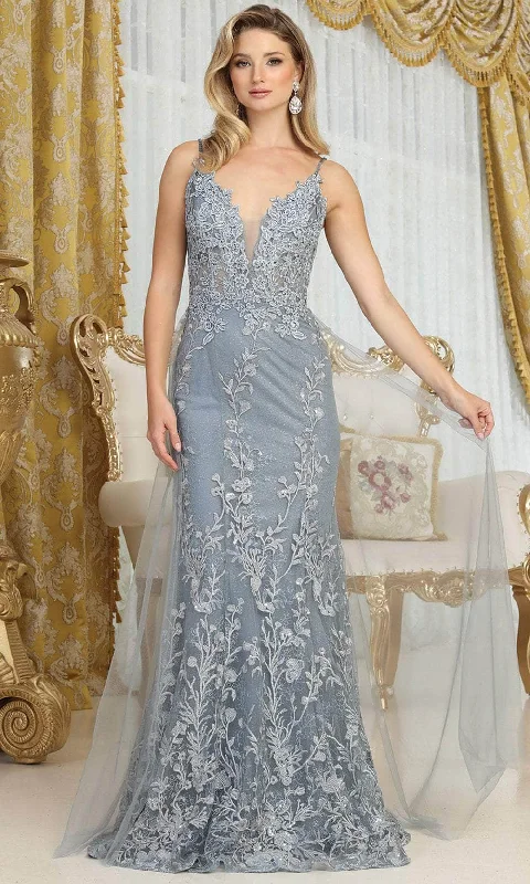 May Queen RQ8051 - Embroidered Sheath Prom Gown Open-back unclassified dresses