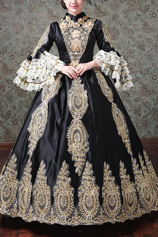 Multi-Layer Half Sleeves Trumpet Sleeves High Waisted Hollow Embroidery Print Victorian Lolita Prom Dress Unique unclassified dresses Multi-Layer Half Sleeves Trumpet Sleeves High Waisted Hollow Embroidery Print Victorian Lolita Prom Dress Unique unclassified dresses