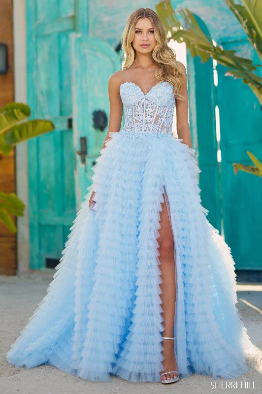 Sherri Hill 56042 - Strapless Sweetheart Prom Dress Polka dot unclassified dresses