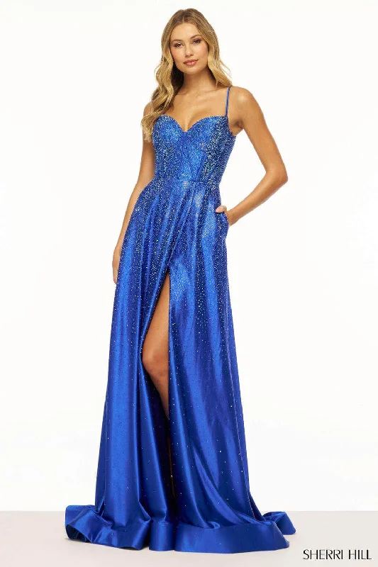 Sherri Hill 56190 - Sleeveless Corset Bodice Prom Dress Floral unclassified dresses