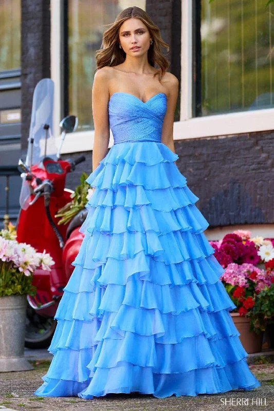 Sherri Hill 56346 - Ruffled A-Line Dress Soft fabric unclassified dresses