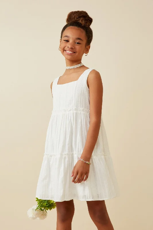Textured Square Neck Ruffle Tiered Dress Corset unclassified dresses