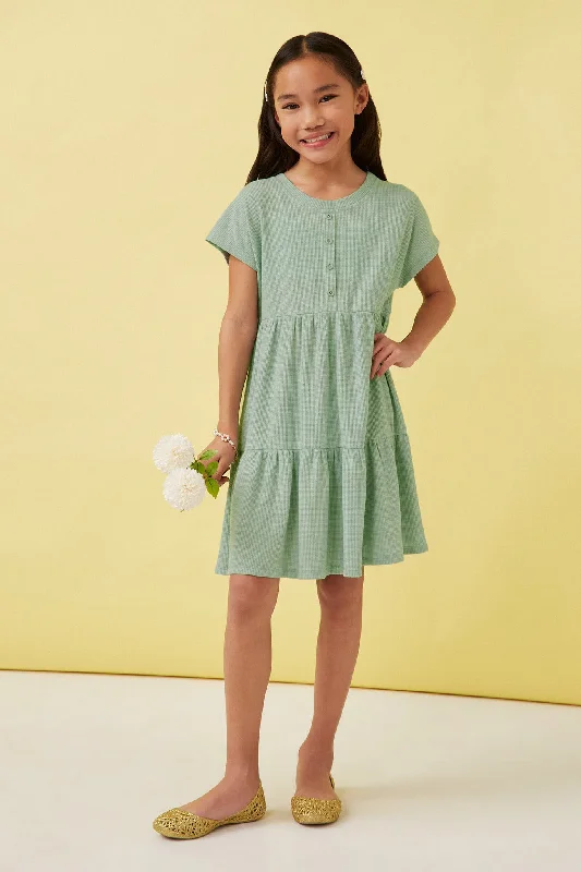 Waffle Knit Button Detail Dress Silk unclassified dresses