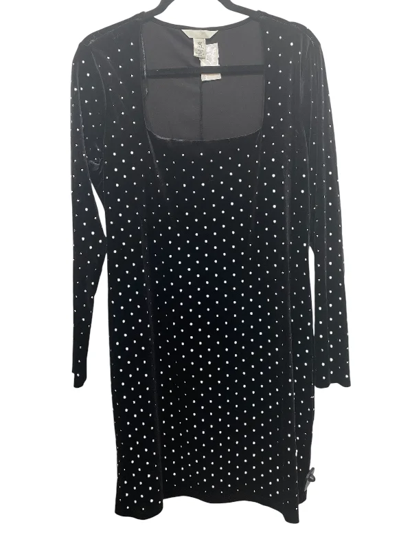 Dress Party Midi By H&m In Black, Size: Xl Cotton Midi Skirt