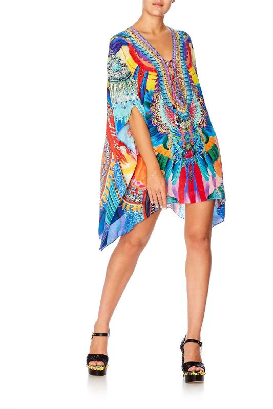 SHORT LACE UP KAFTAN SHOW GIRL Lace Dress Casual