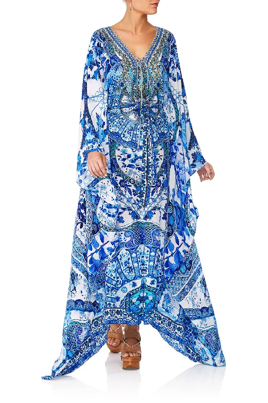 SPLIT HEM LACE UP KAFTAN ETERNITY'S EMPIRE Lace Dress Fashion